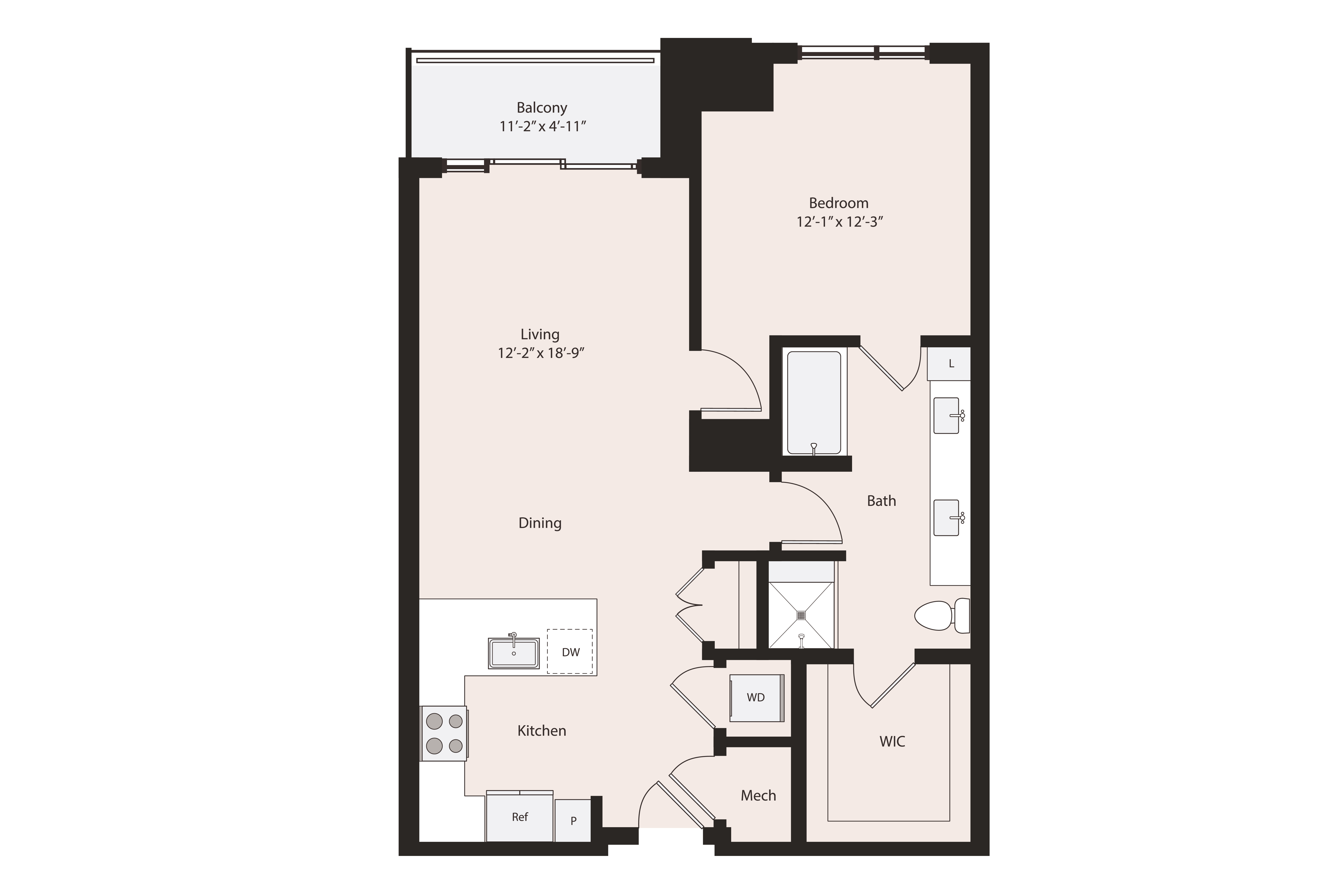 Floor plan layout diagram for A2-3